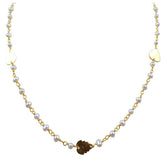 CHG-200-PE-18" 18K Gold Overlay Necklace With Pearl Beads Bali Designs Inc
